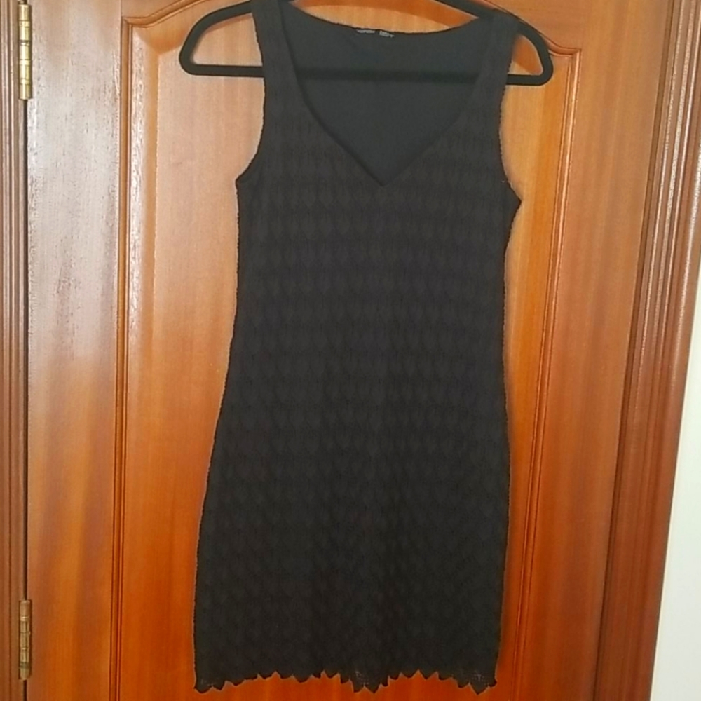 Zara black lace mini dress fully lined, size S